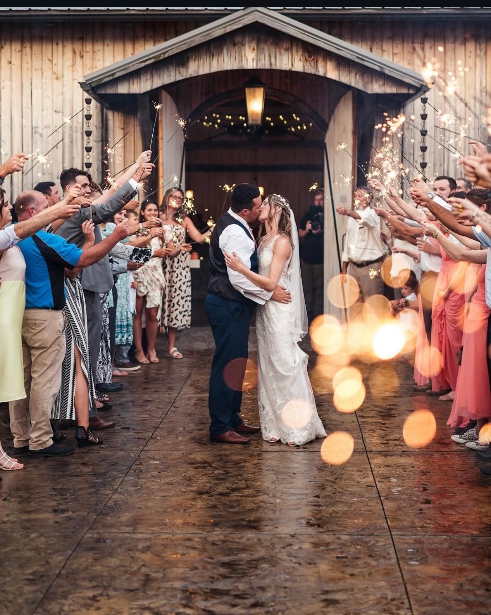 A sparkler exit at a wedding Hannah styled